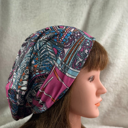 Mandala Mosaic Slouch Beanie – Upcycled Everyday Hat