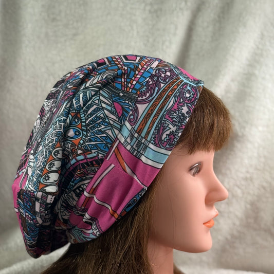 Mandala Mosaic Slouch Beanie – Upcycled Everyday Hat