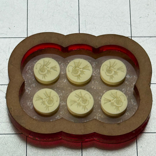 Used Angler Fish Stud Earring Acrylic Blank for Mold Making  with Attached Housing