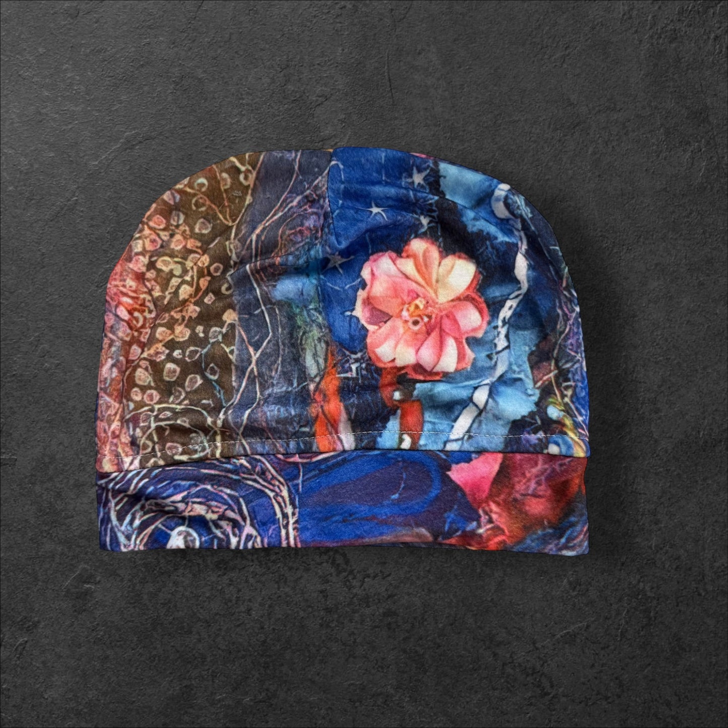 Midnight Garden Slouch Beanie – Upcycled Everyday Hat