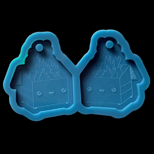 Dumpster Fire Earrings Mold