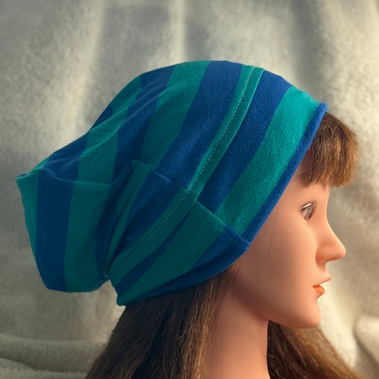 Ocean Stripe Slouch Beanie – Upcycled Everyday Hat