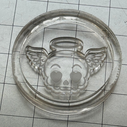 Used Skull Acrylic Blank for Mold Making with Attached Housing