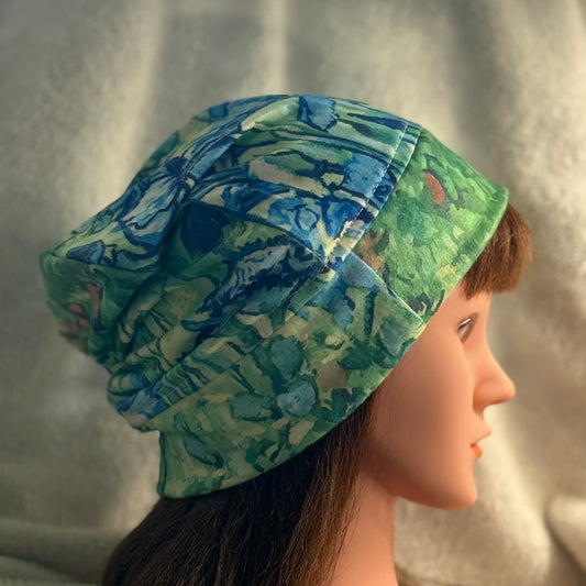 Iris Garden Slouch Beanie – Upcycled Everyday Hat