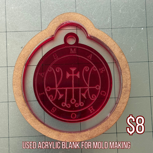 Used Seal of Marchosias Acrylic Blank for Mold Making with Attached Housing
