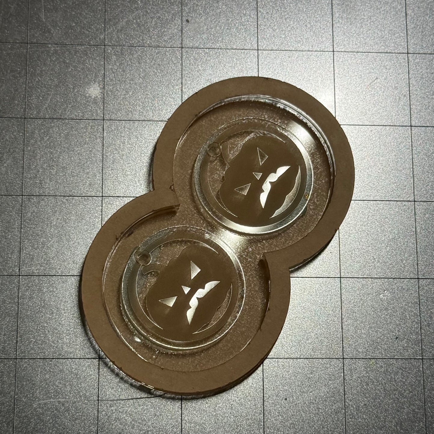 Used Jackolantern Earrings Acrylic Blank for Mold Making  with Attached Housing