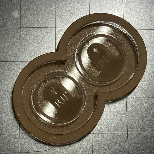 Used Gravestone Earrings Acrylic Blank for Mold Making  with Attached Housing