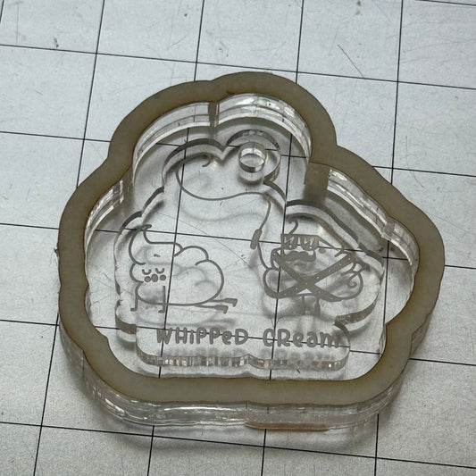 Used Whipped Cream Acrylic Blank for Mold Making  with Attached Housing