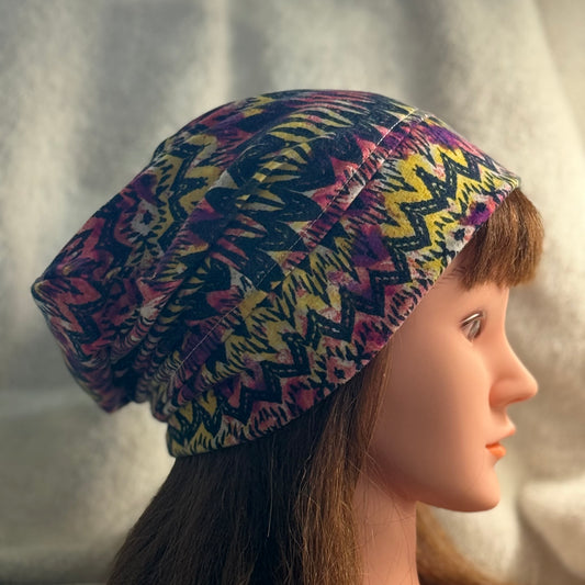Electric Vibe Slouch Beanie – Upcycled Everyday Hat