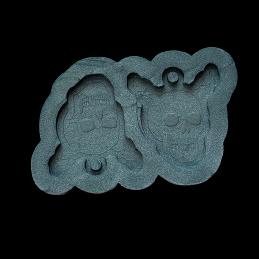 Horned Skull Earrings Mold