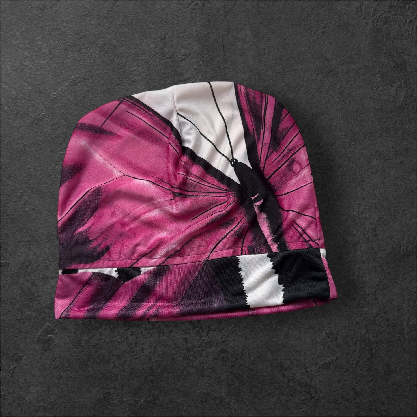 Pink Butterfly Slouch Beanie – Upcycled Everyday Hat