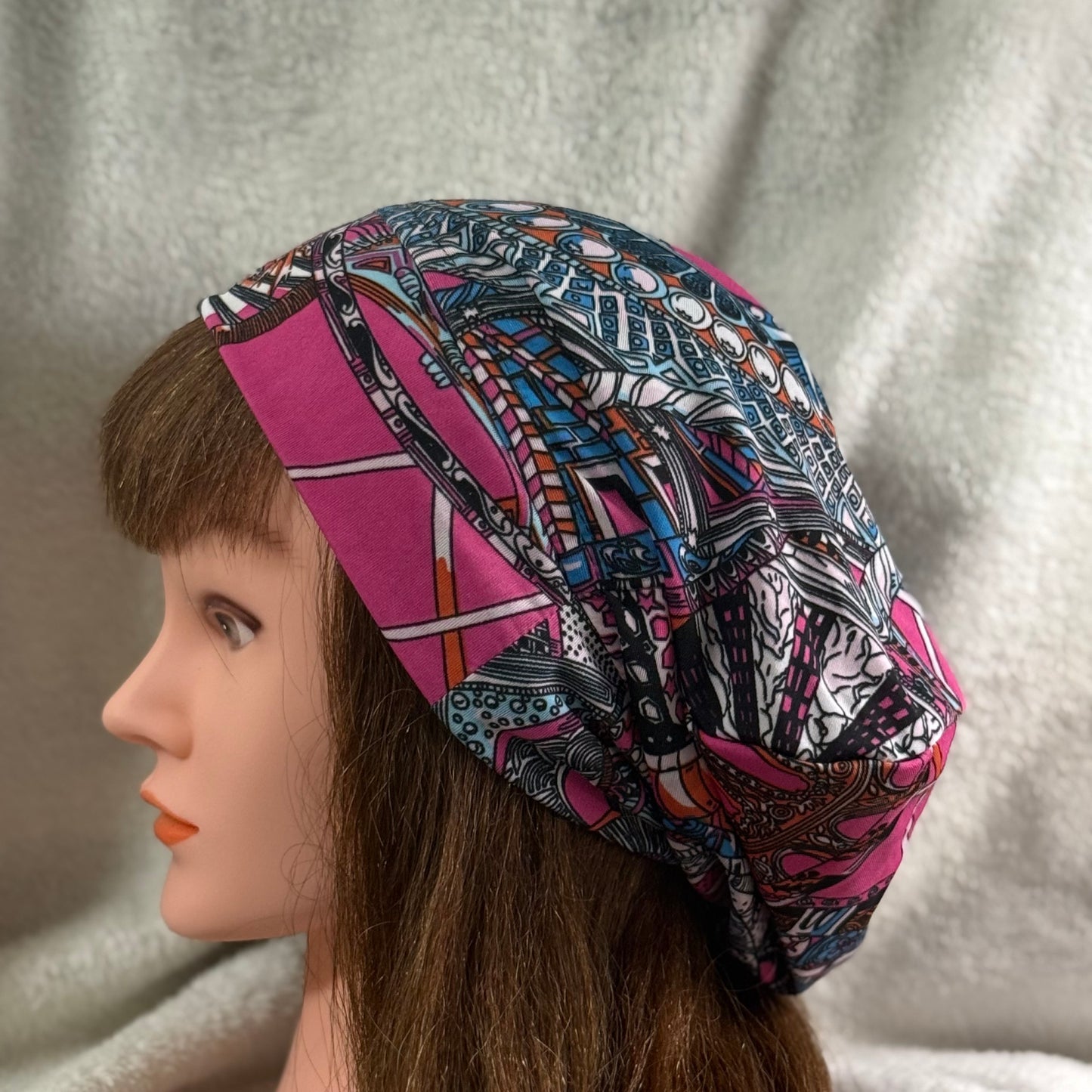 Mandala Mosaic Slouch Beanie – Upcycled Everyday Hat