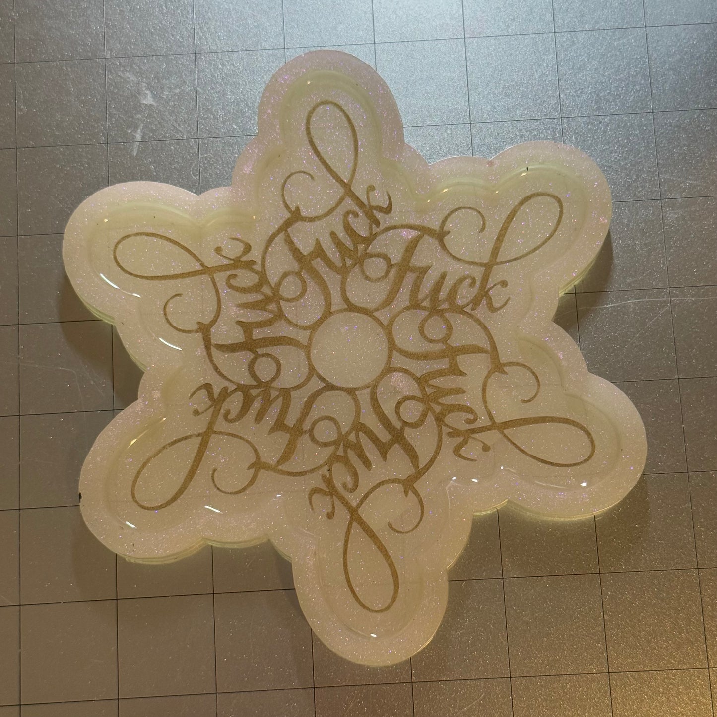 Fuck Snowflake Resin Tray