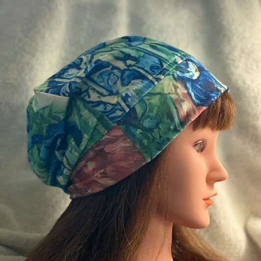 Iris Garden Slouch Beanie – Upcycled Everyday Hat