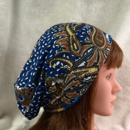 Boho Paisley Slouch Beanie – Upcycled Everyday Hat