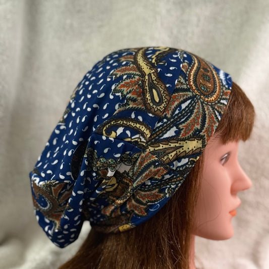 Boho Paisley Slouch Beanie – Upcycled Everyday Hat