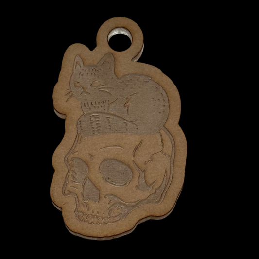 Cat on Skull Acrylic Blank for Mold Making