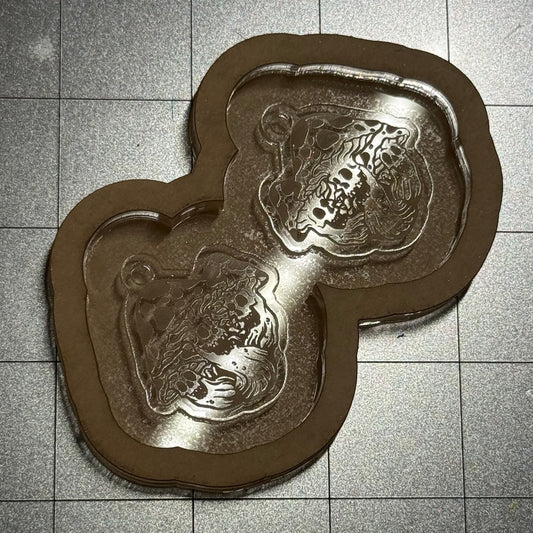 Used Mushroom Earrings Acrylic Blank for Mold Making  with Attached Housing