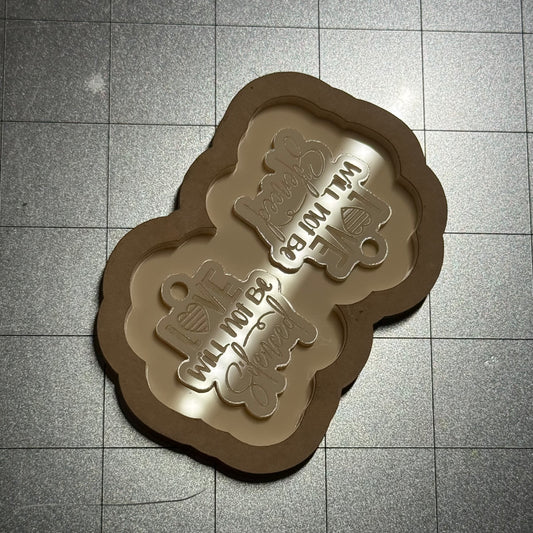 Used Love Will Not Be Silenced Earrings Acrylic Blank for Mold Making  with Attached Housing