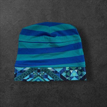 Ocean Patchwork Slouch Beanie – Upcycled Everyday Hat