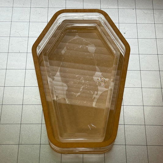 Used Deep Coffin Tray Acrylic Blank for Mold Making  with Attached Housing