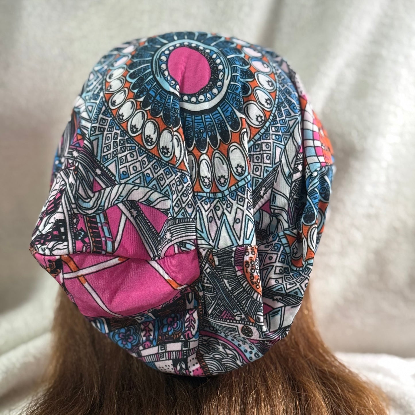 Mandala Mosaic Slouch Beanie – Upcycled Everyday Hat