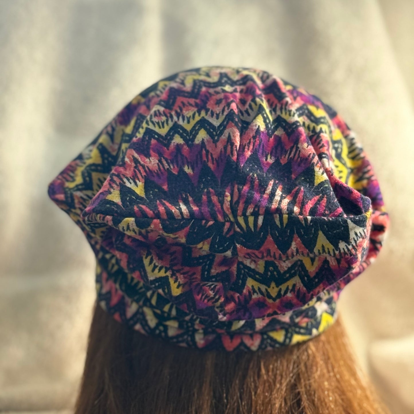 Electric Vibe Slouch Beanie – Upcycled Everyday Hat