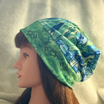 Iris Garden Slouch Beanie – Upcycled Everyday Hat