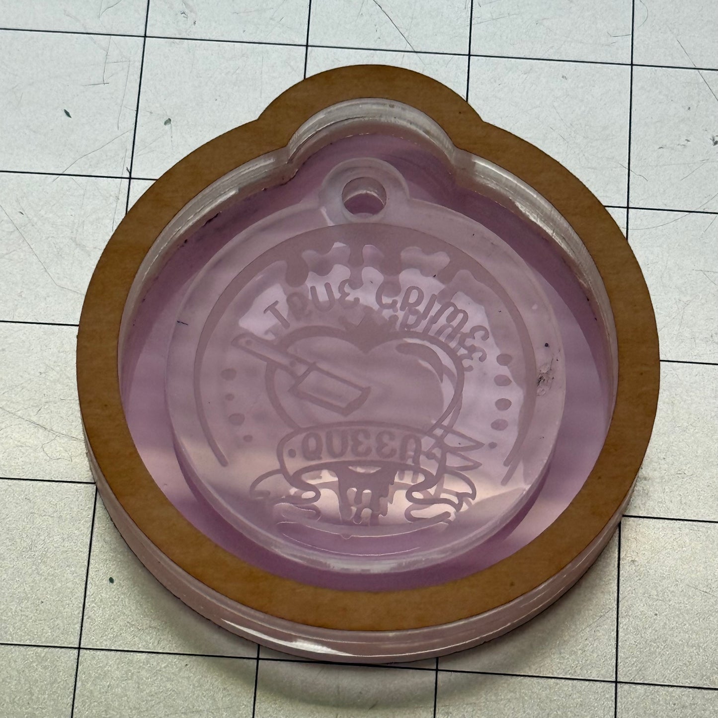 Used True Crime Queen Acrylic Blank for Mold Making  with Attached Housing
