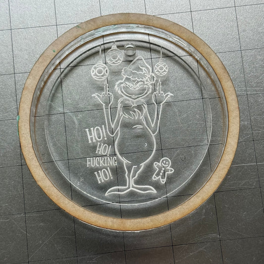 Used Naughty Green Dude Ornament Acrylic Blank for Mold Making