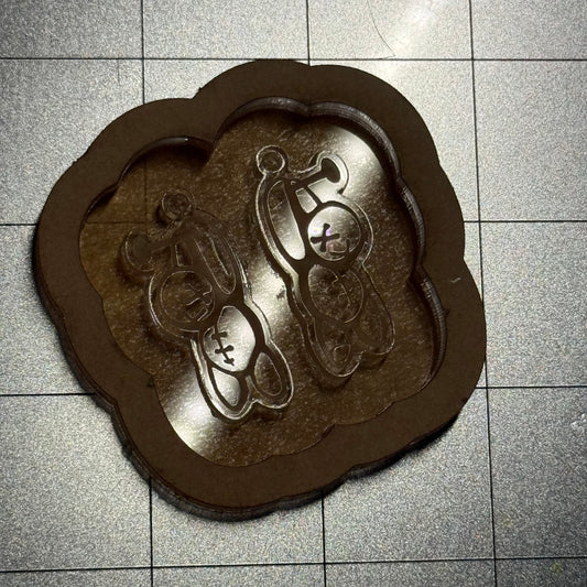 Used Voodoo Dolls Earrings Acrylic Blank for Mold Making  with Attached Housing