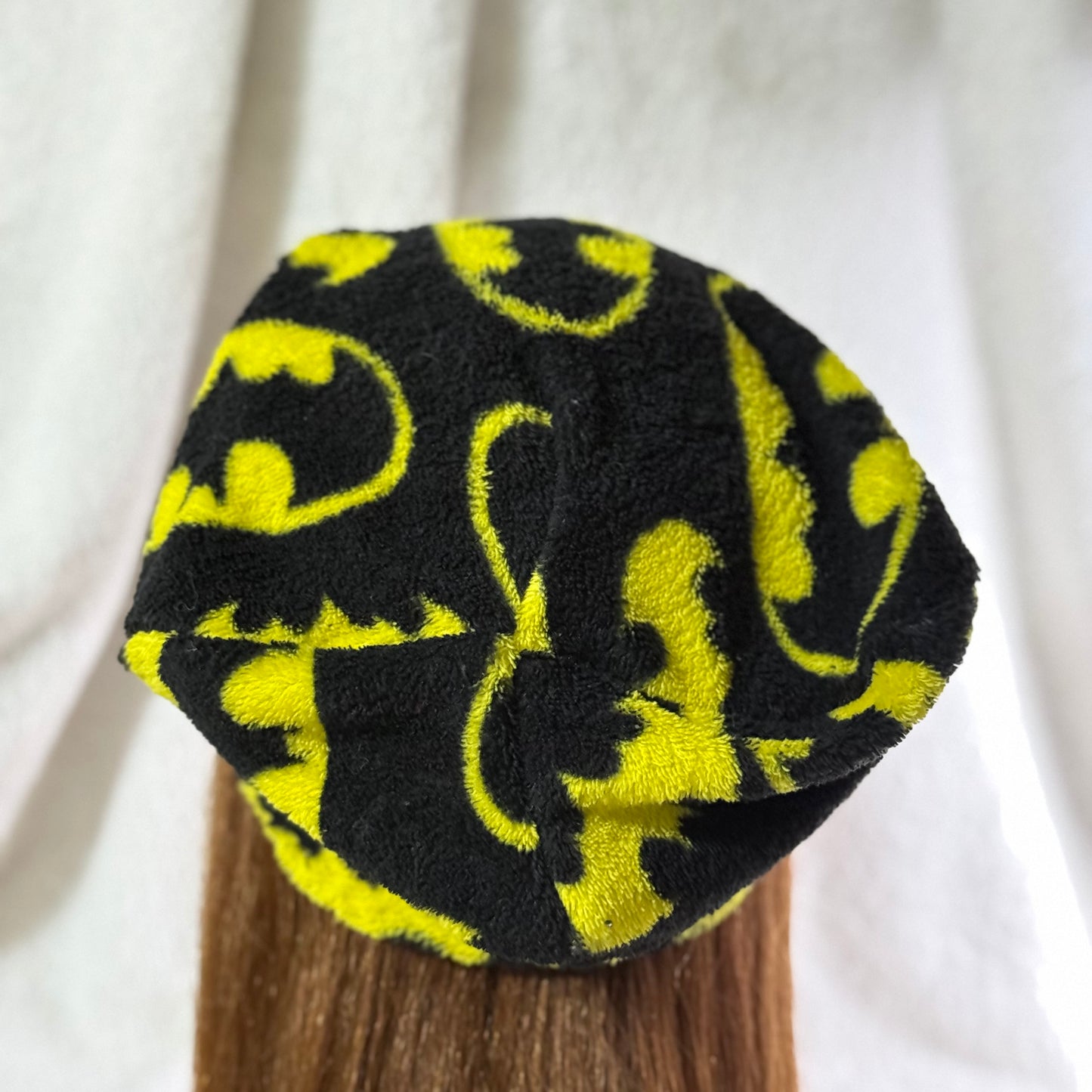 Dark Hero Fleece Slouch Beanie – Upcycled Cozy Winter Hat