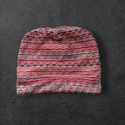 Lace Stripe Slouch Beanie – Upcycled Everyday Hat