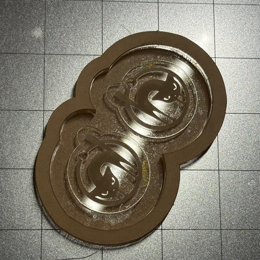 Used Scaredy Cat Earrings Acrylic Blank for Mold Making  with Attached Housing