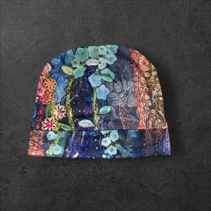 Midnight Garden Slouch Beanie – Upcycled Everyday Hat