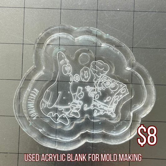 Used Spongedude Acrylic Blank for Mold Making  with Attached Housing