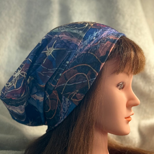 Midnight Garden Slouch Beanie – Upcycled Everyday Hat