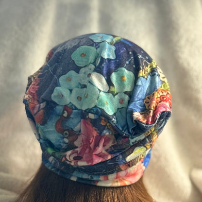 Midnight Garden Slouch Beanie – Upcycled Everyday Hat