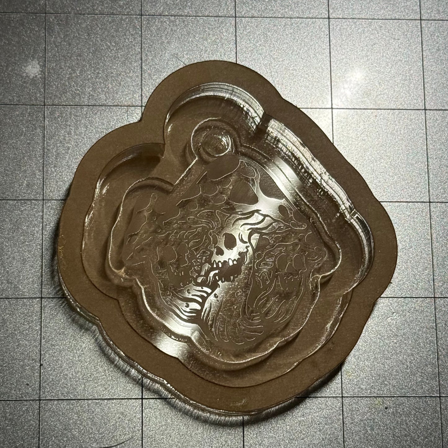 Used Mushroom Acrylic Blank for Mold Making  with Attached Housing