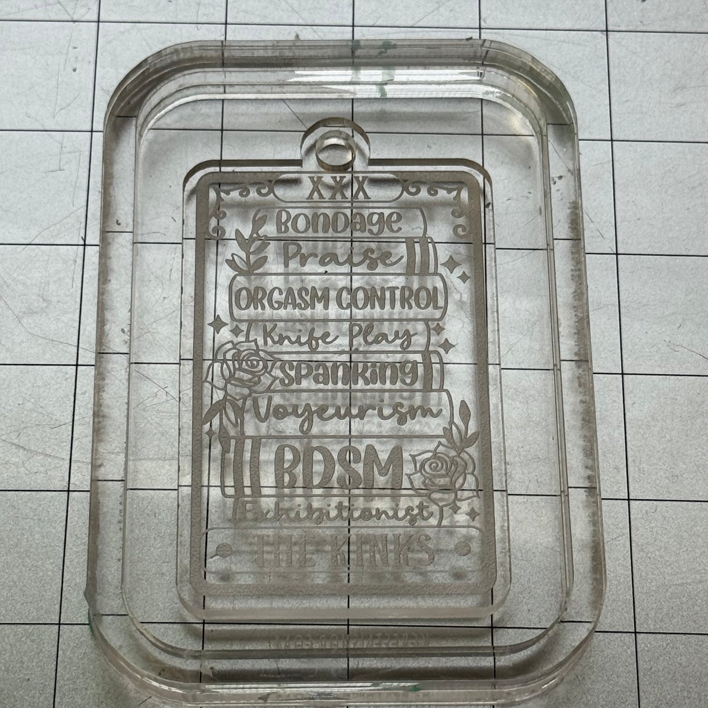 Used Dirty Books Acrylic Blank for Mold Making  with Attached Housing