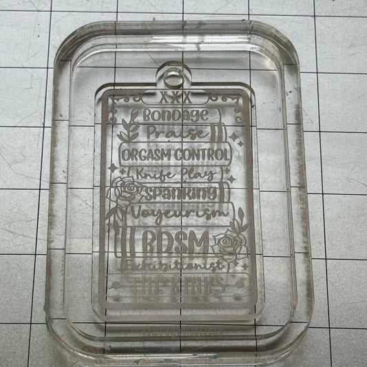 Used Dirty Books Acrylic Blank for Mold Making  with Attached Housing