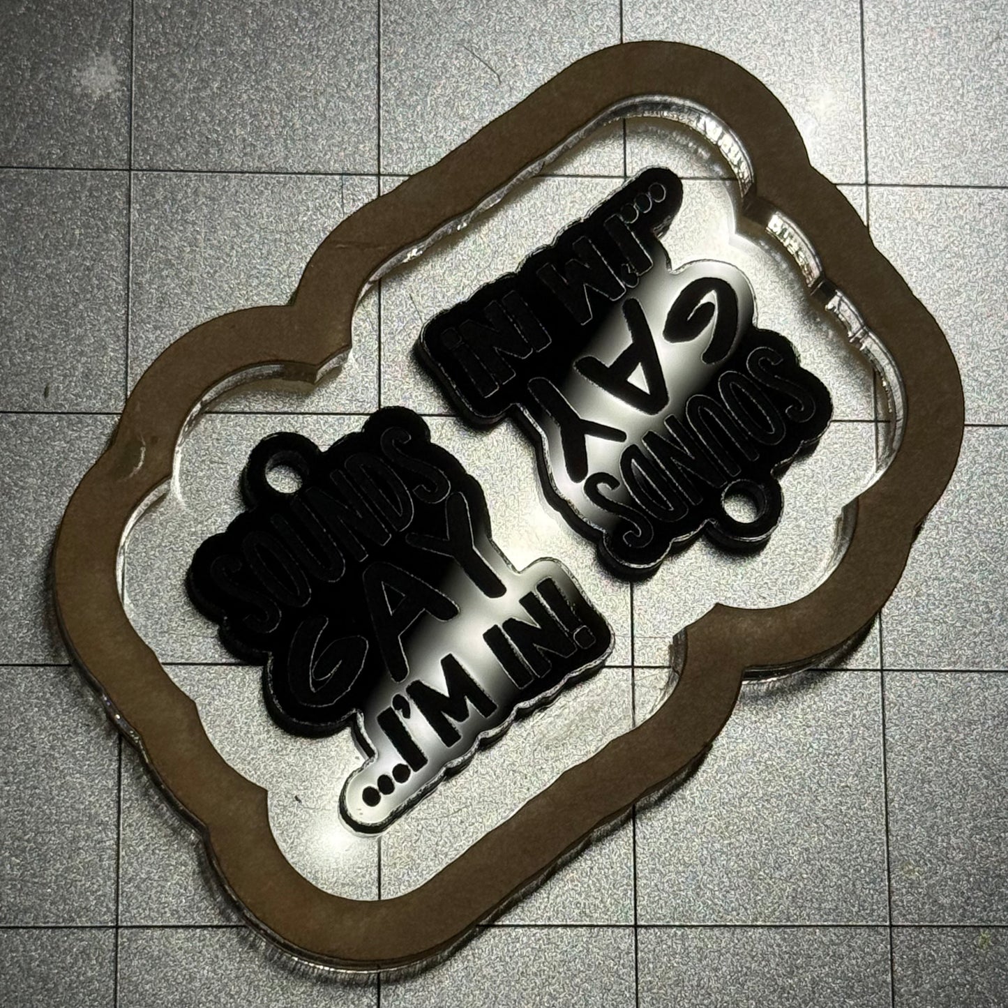 Used Sounds Gay Earrings Acrylic Blank for Mold Making  with Attached Housing