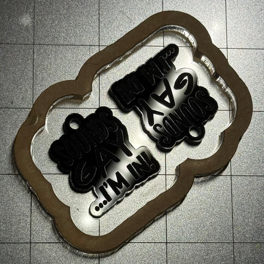 Used Sounds Gay Earrings Acrylic Blank for Mold Making  with Attached Housing