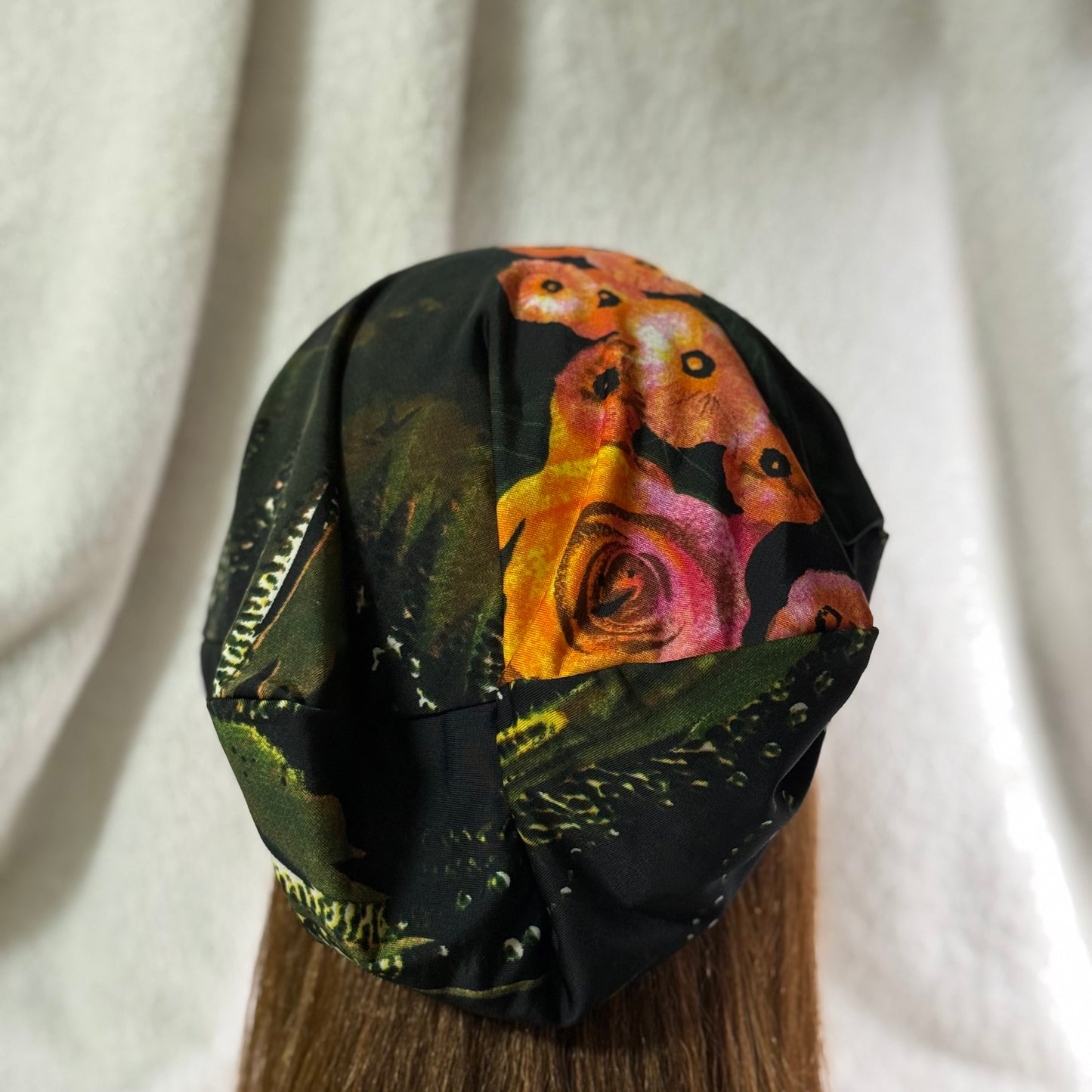 Midnight Bloom Lightweight Slouch Beanie – Upcycled Everyday Hat