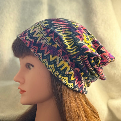 Electric Vibe Slouch Beanie – Upcycled Everyday Hat