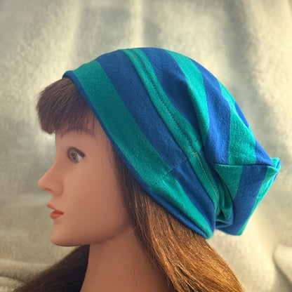 Ocean Stripe Slouch Beanie – Upcycled Everyday Hat