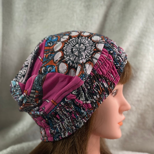 Mandala Mosaic Slouch Beanie – Upcycled Everyday Hat