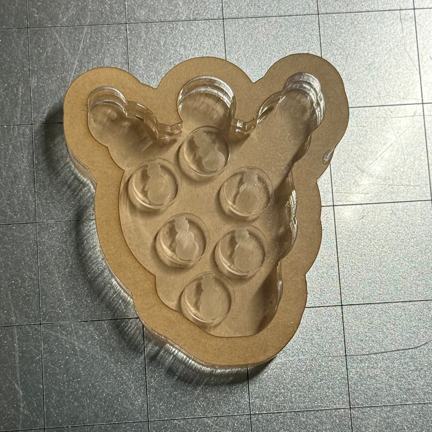 Used Snowman Bits Acrylic Blank for Mold Making  with Attached Housing