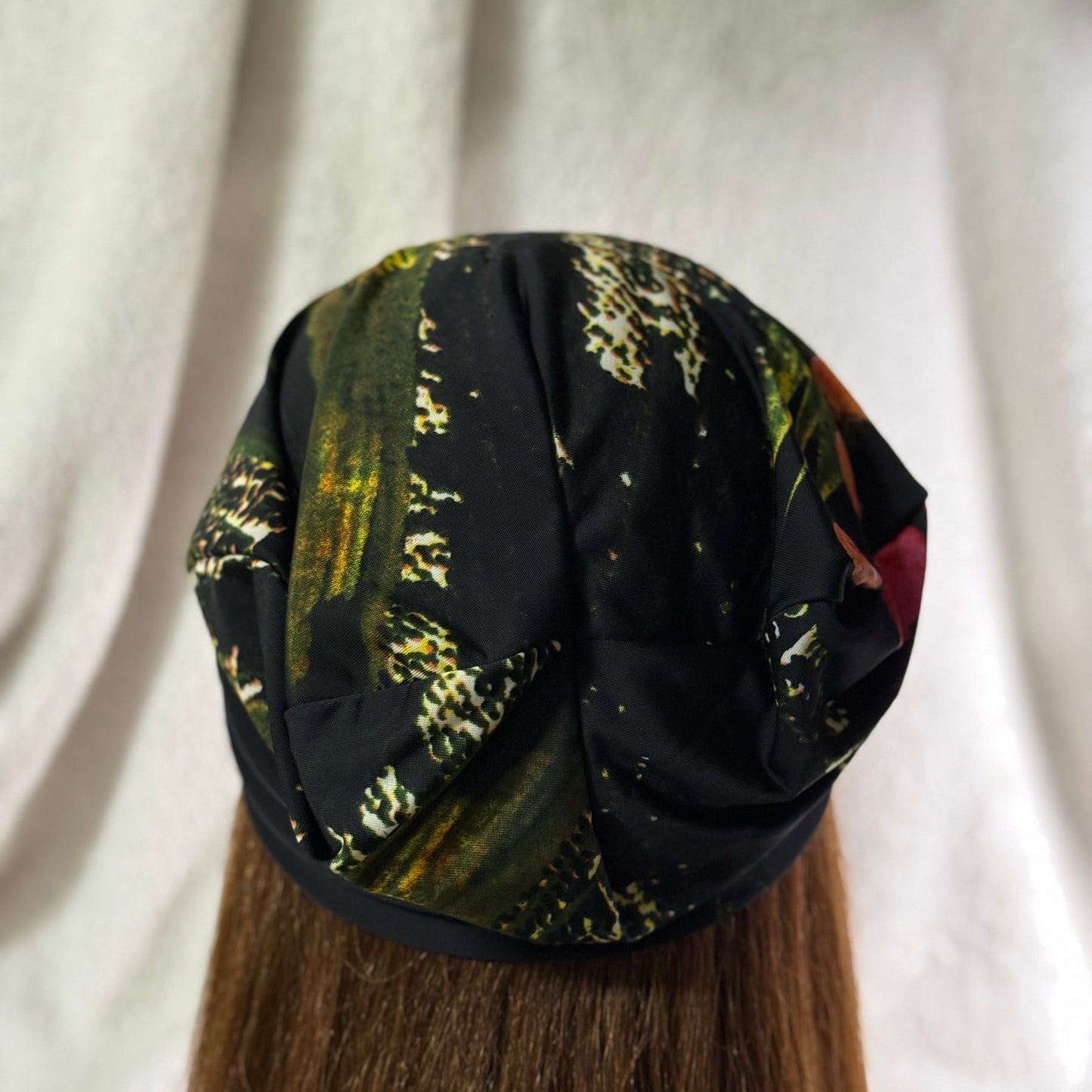Midnight Bloom Lightweight Slouch Beanie – Upcycled Everyday Hat