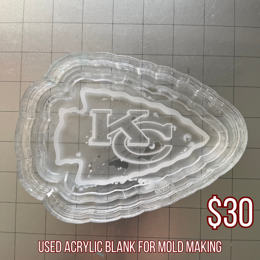 Used Arrowhead Ashtray Acrylic Blank for Mold Making with Attached Housing